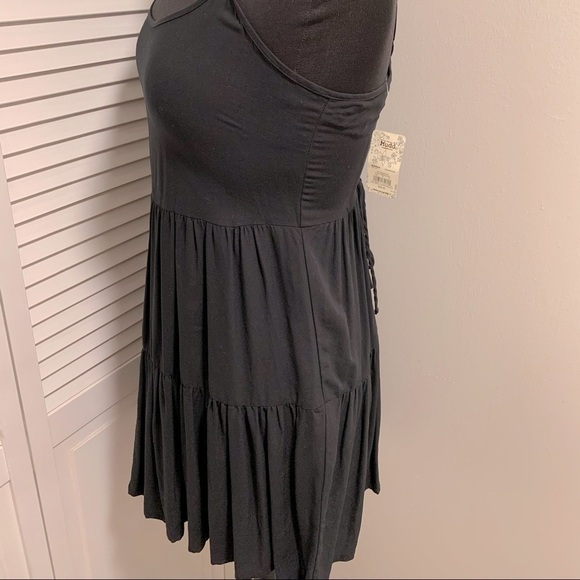 Nwt Black Ruffle Corset Lace Up Sexy Mini Dress - Picture 9 of 13